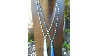 bali handmade prayer necklaces beads ceramic two color